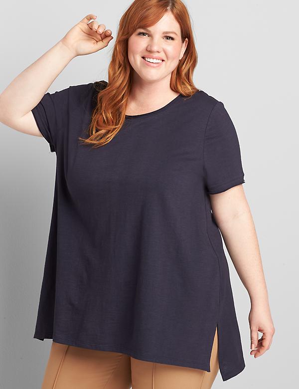 Shiaili Ribbed Plus Size Tshirts for Women High Stretch Tops Flowy Basic Tee at  Women’s Clothing store