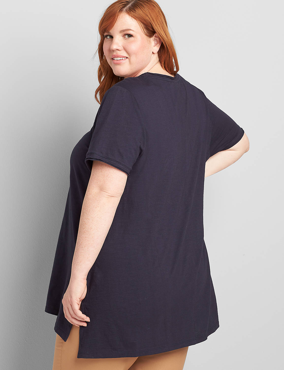 Short-Sleeve Tunic with Raw Edge Product Image 2