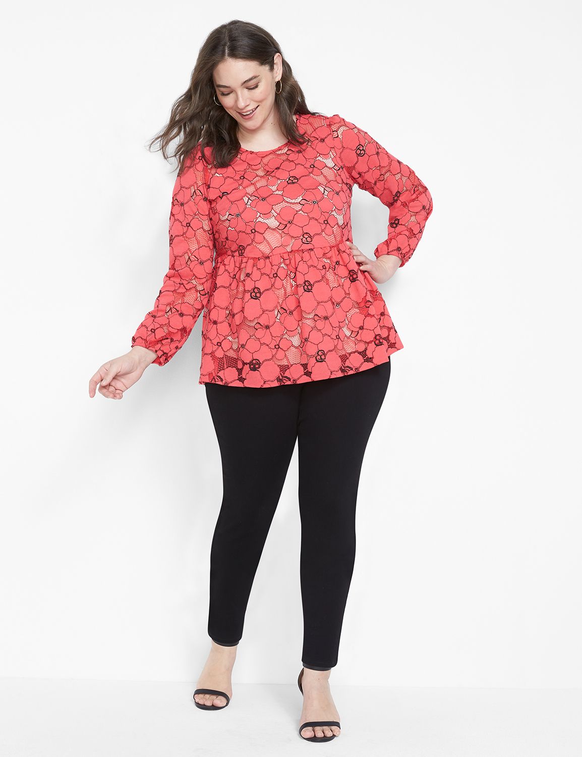 Long Sleeve Crew Neck Lace Baby Dol Product Image 3