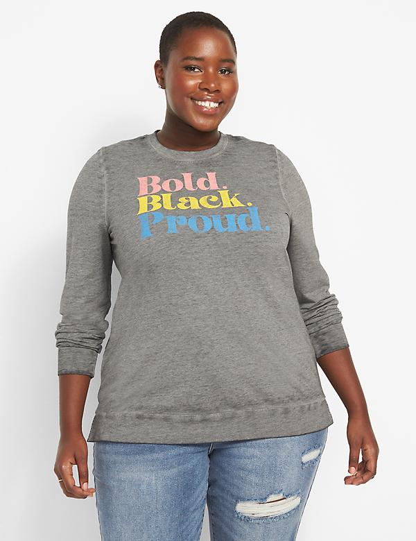 Bold Black Proud Graphic Sweatshirt
