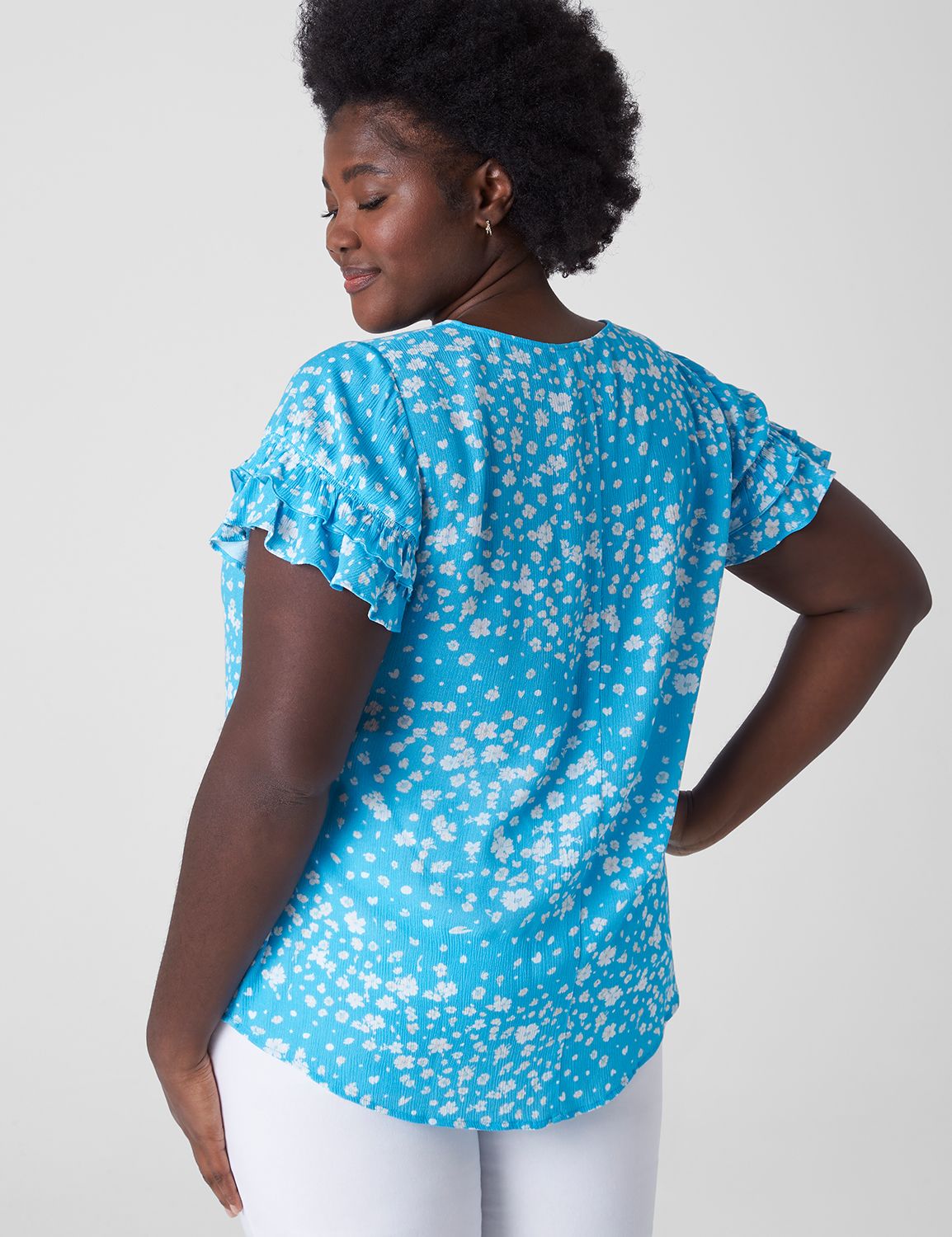 Short Sleeve Flutter Crew Neck Crin Product Image 2