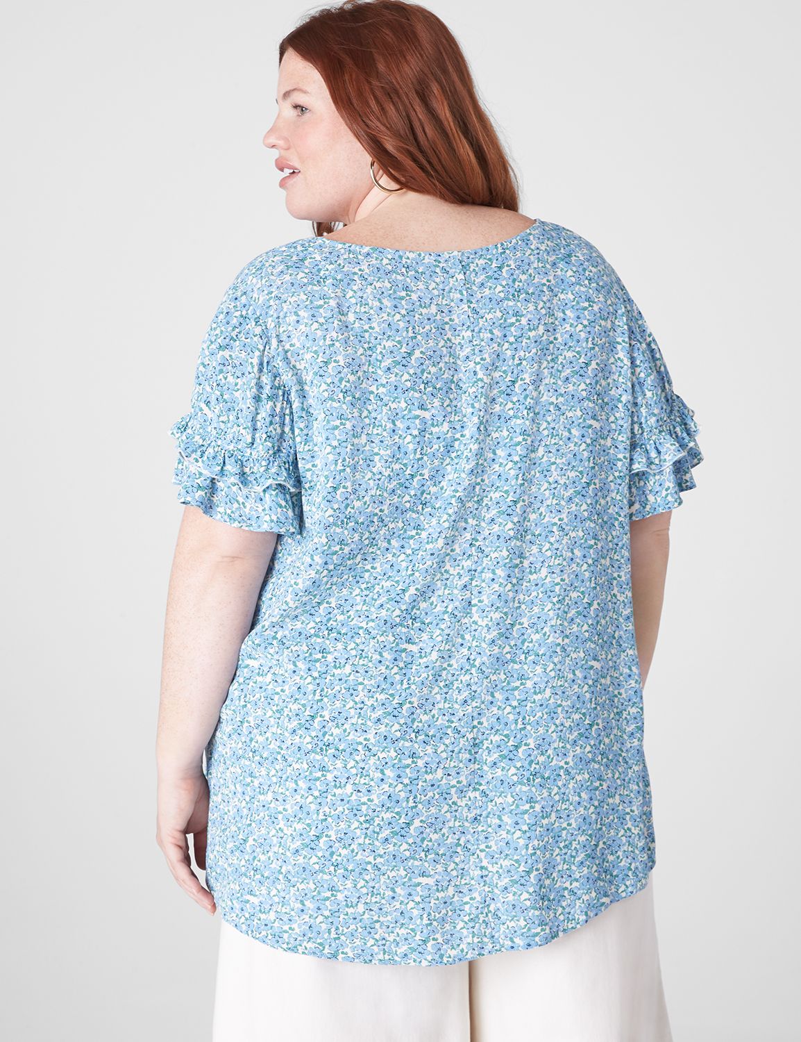 Short Sleeve Flutter Crew Neck Crin Product Image 2