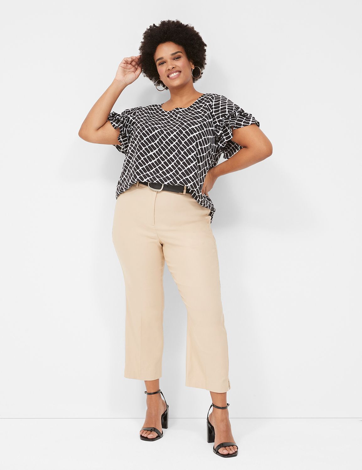 Sepia Short Sleeve Flutter Top main image 0