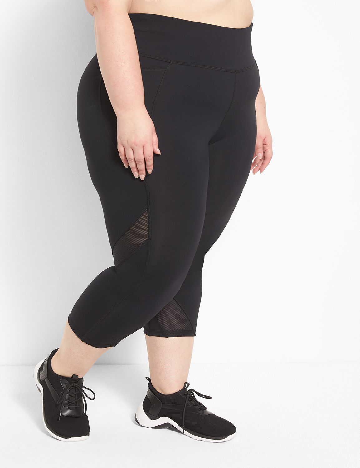 Lane Bryant Livi Active Capri Leggings Womens 18/20 Black Sheer