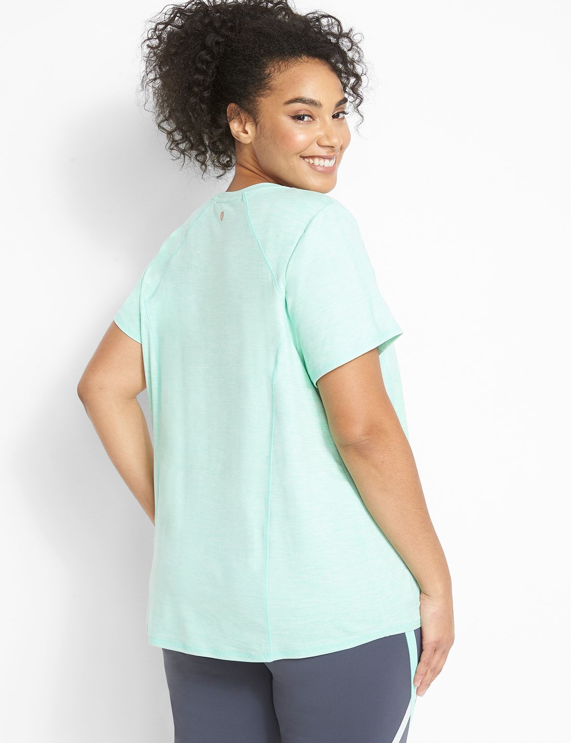 Short Sleeve High V-Neck Cationic P Product Image 2