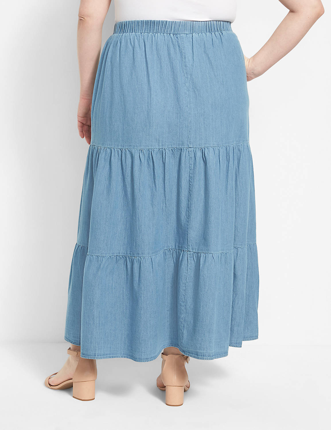 Chambray Tiered Maxi Skirt 1125418 Product Image 2