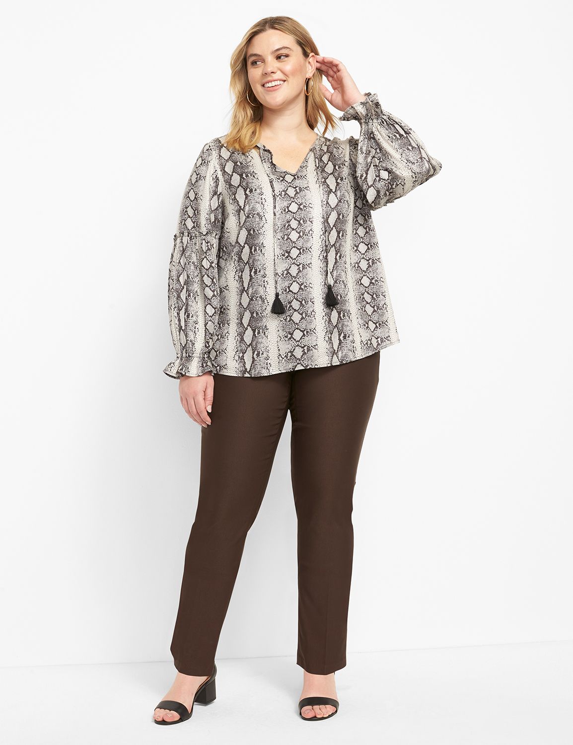 Long Sleeve Split Neck Blouse 11250 Product Image 3