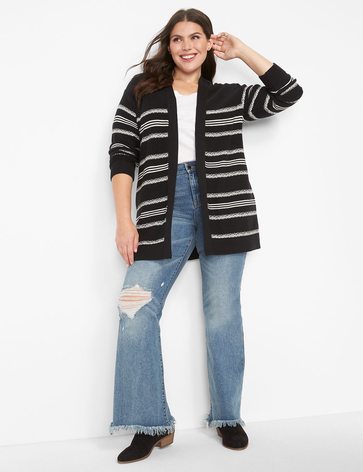 Open Front Knit Sleeveless Cardi main image 1