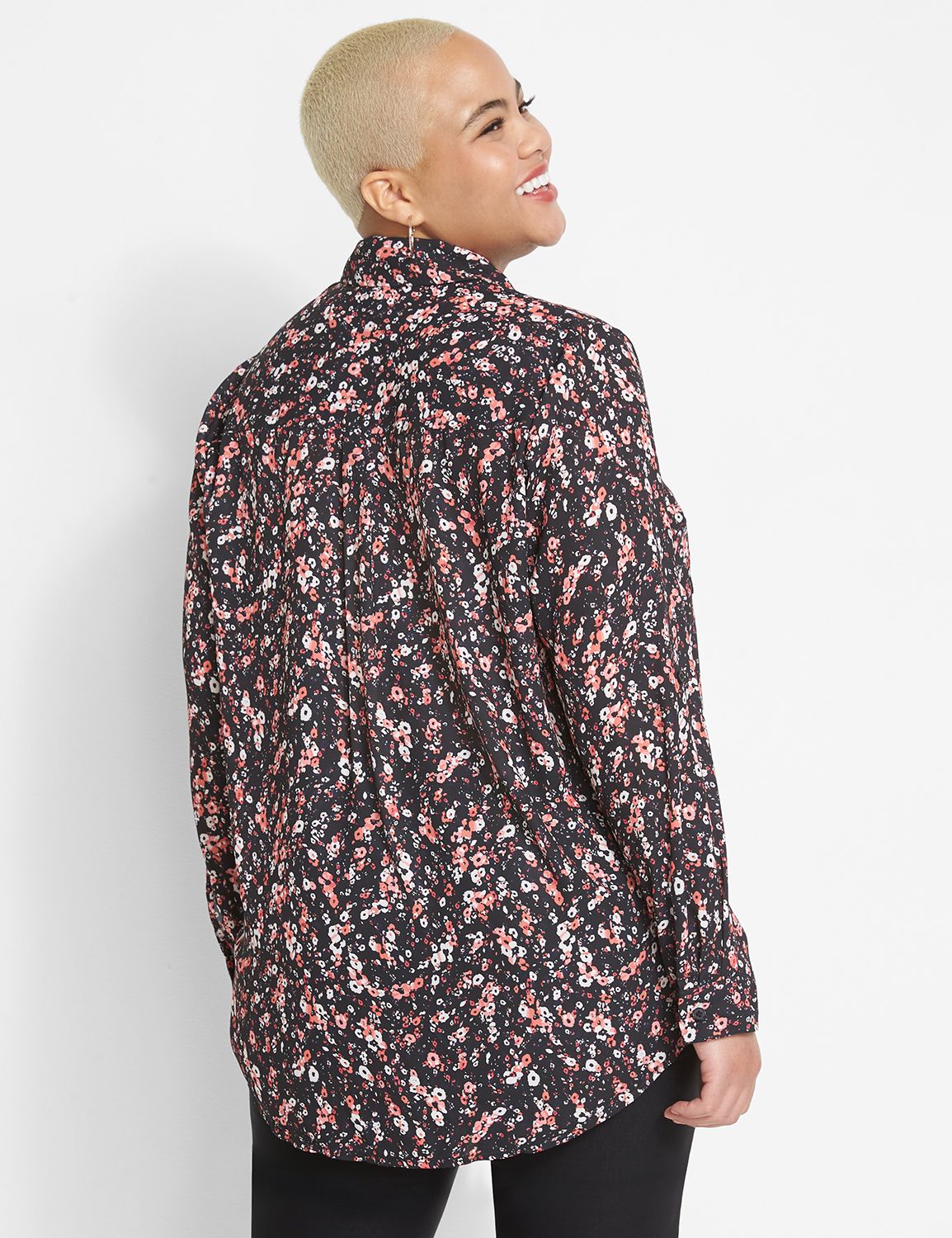 Long Sleeve Button Front Popover Ca Product Image 2
