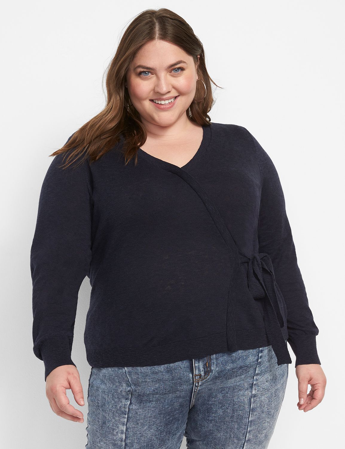 Women's V-Neck Surplice Rib Knit Top - Loose Casual Short Sleeve Blouse