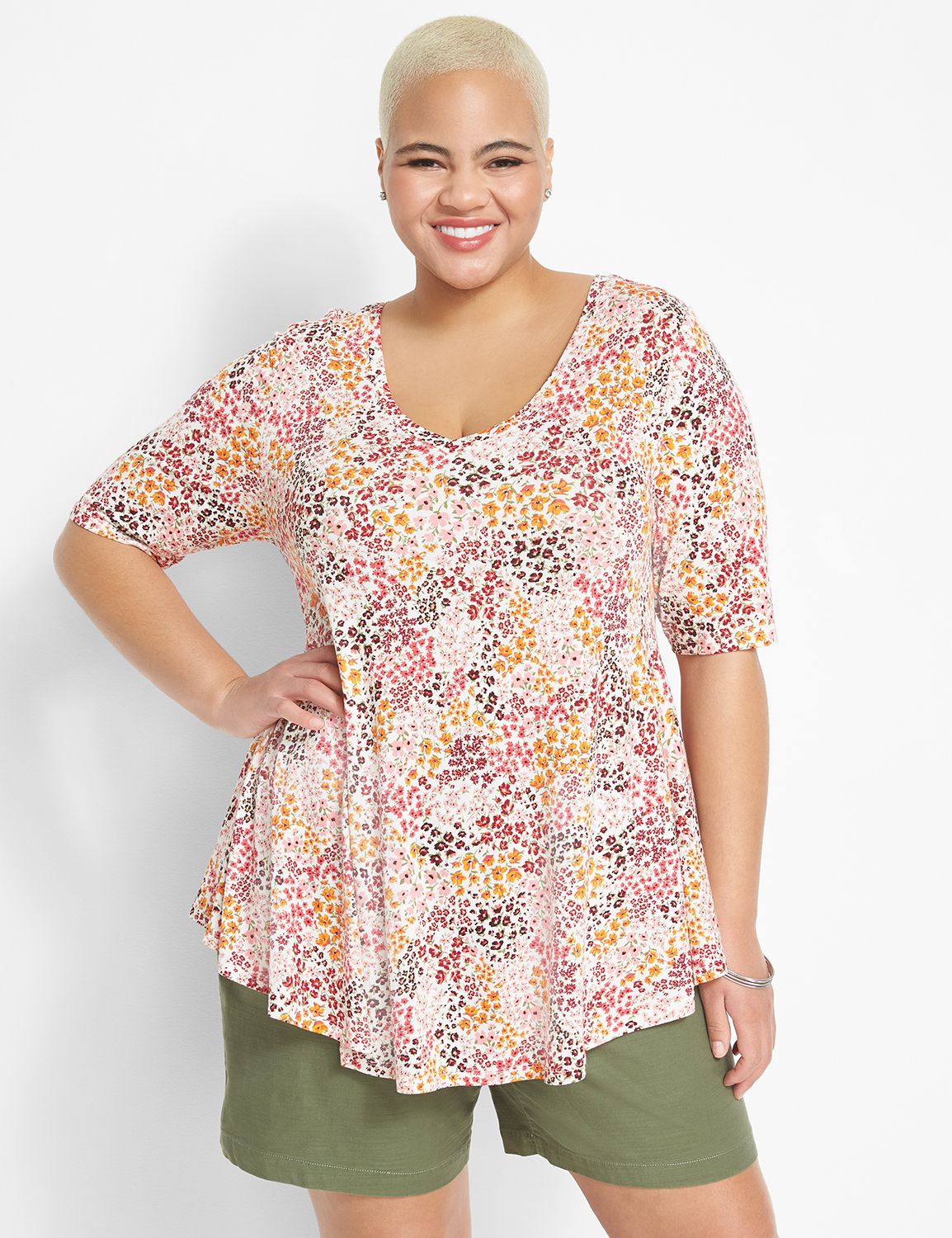 Perfect Sleeve V Neck Drapey Tunic Product Image 1