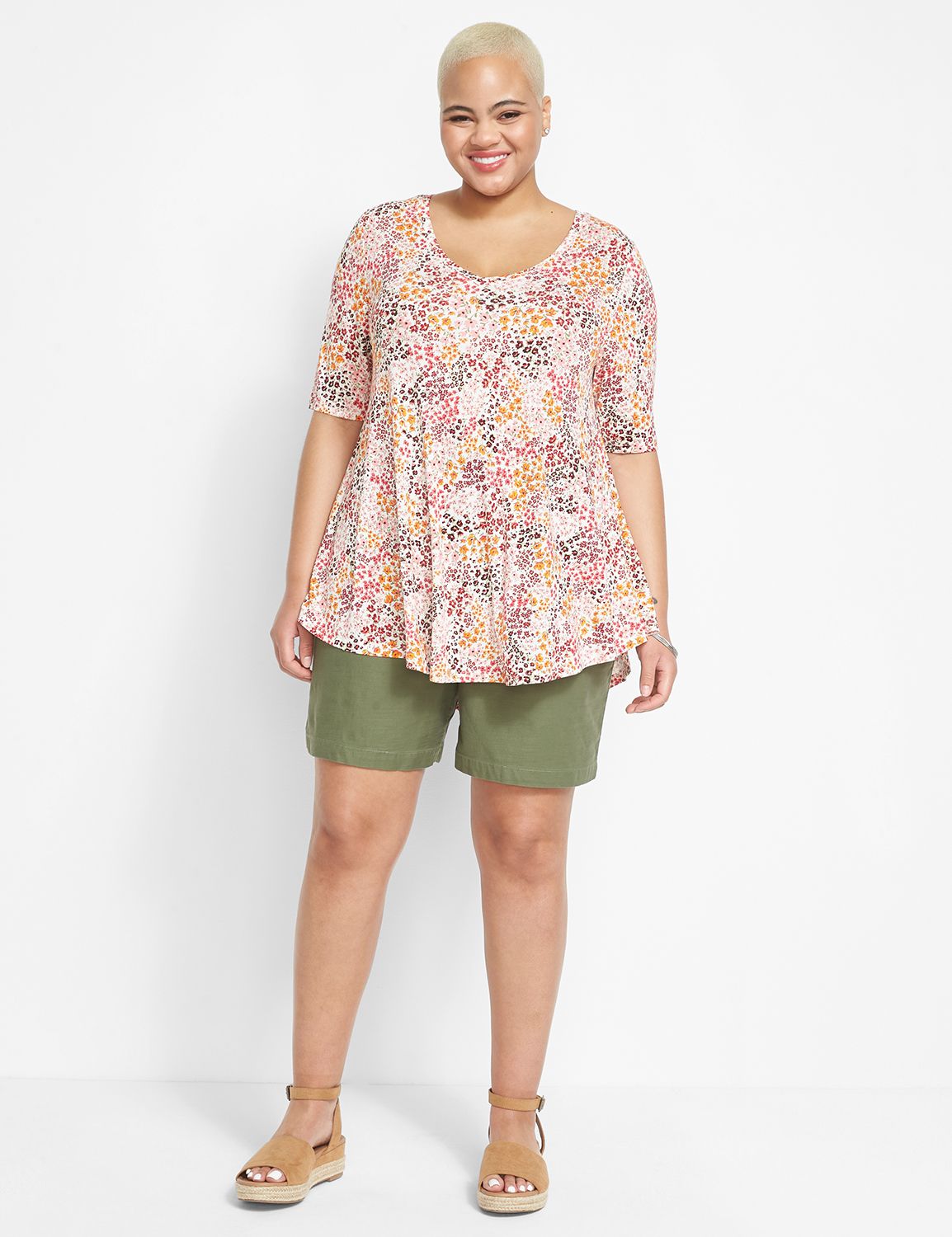 Perfect Sleeve V Neck Drapey Tunic Product Image 3