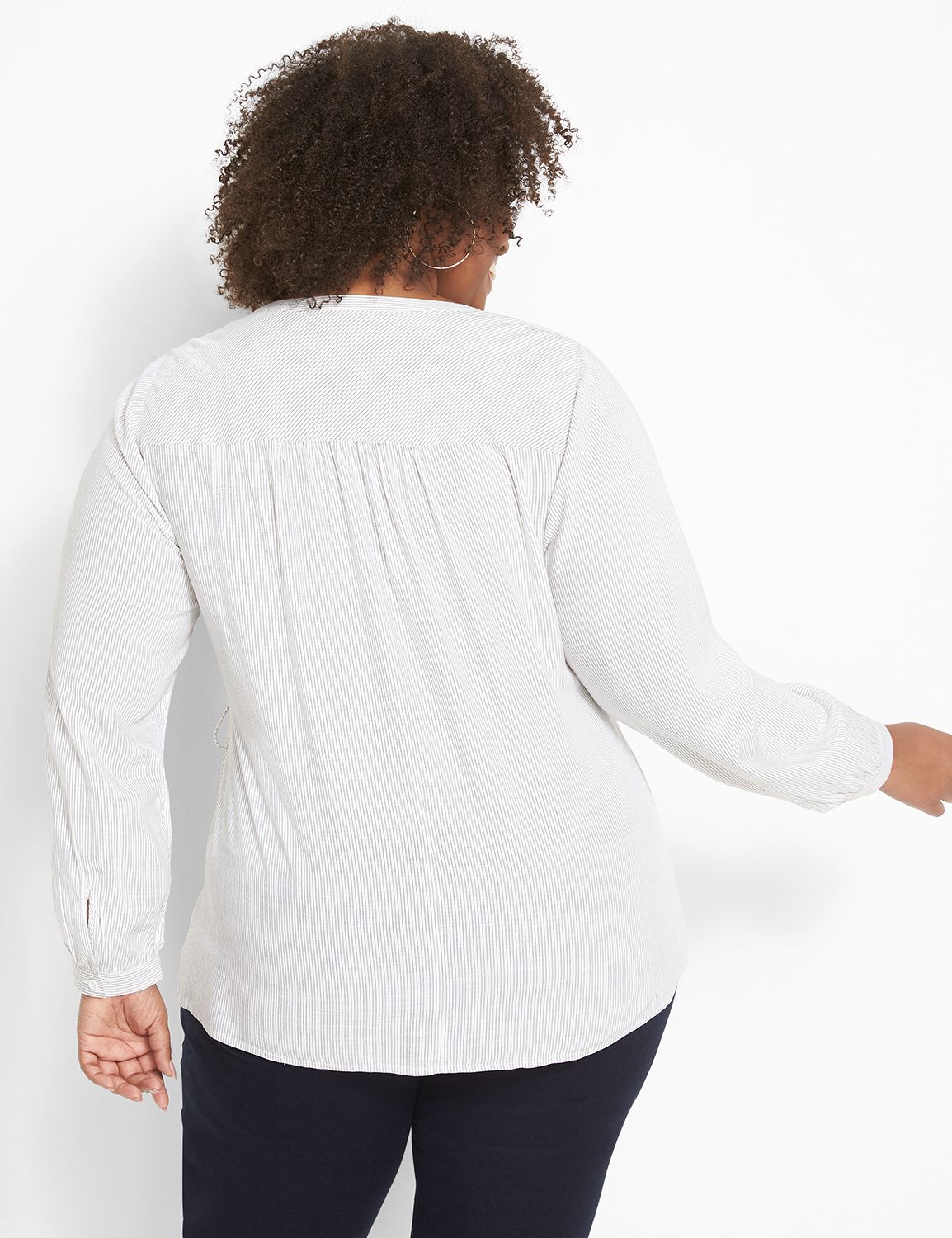 Long Sleeve Crew Neck Waist Detail Product Image 2