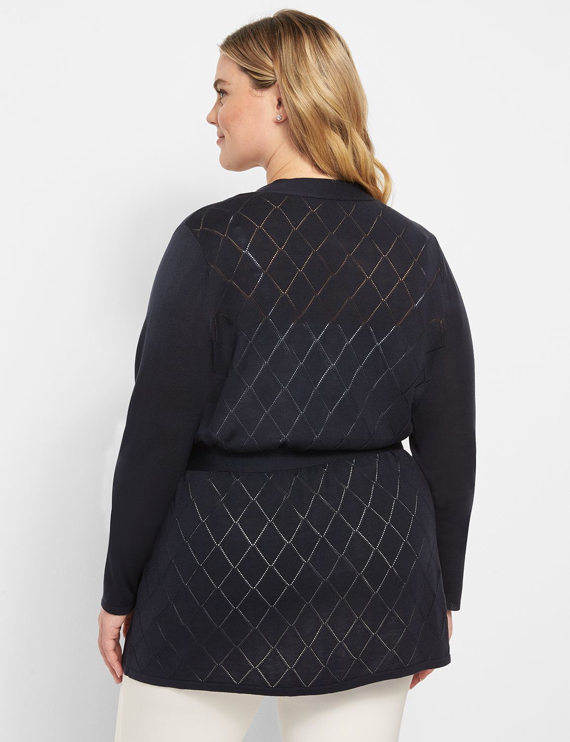 Long Sleeve Stitch Detail Open Fron Product Image 2