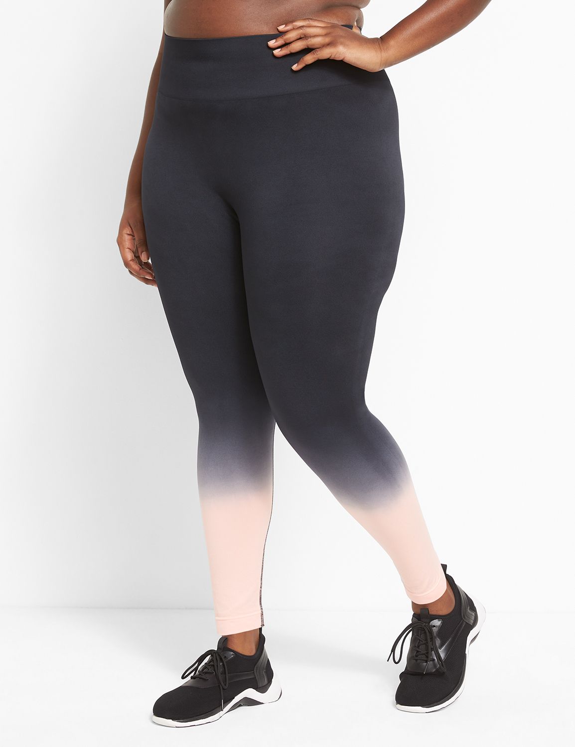 NEW LANE BRYANT LIVI BLACK HIGH RISE SEAMLESS 7/8 LEGGING SZ 18/20