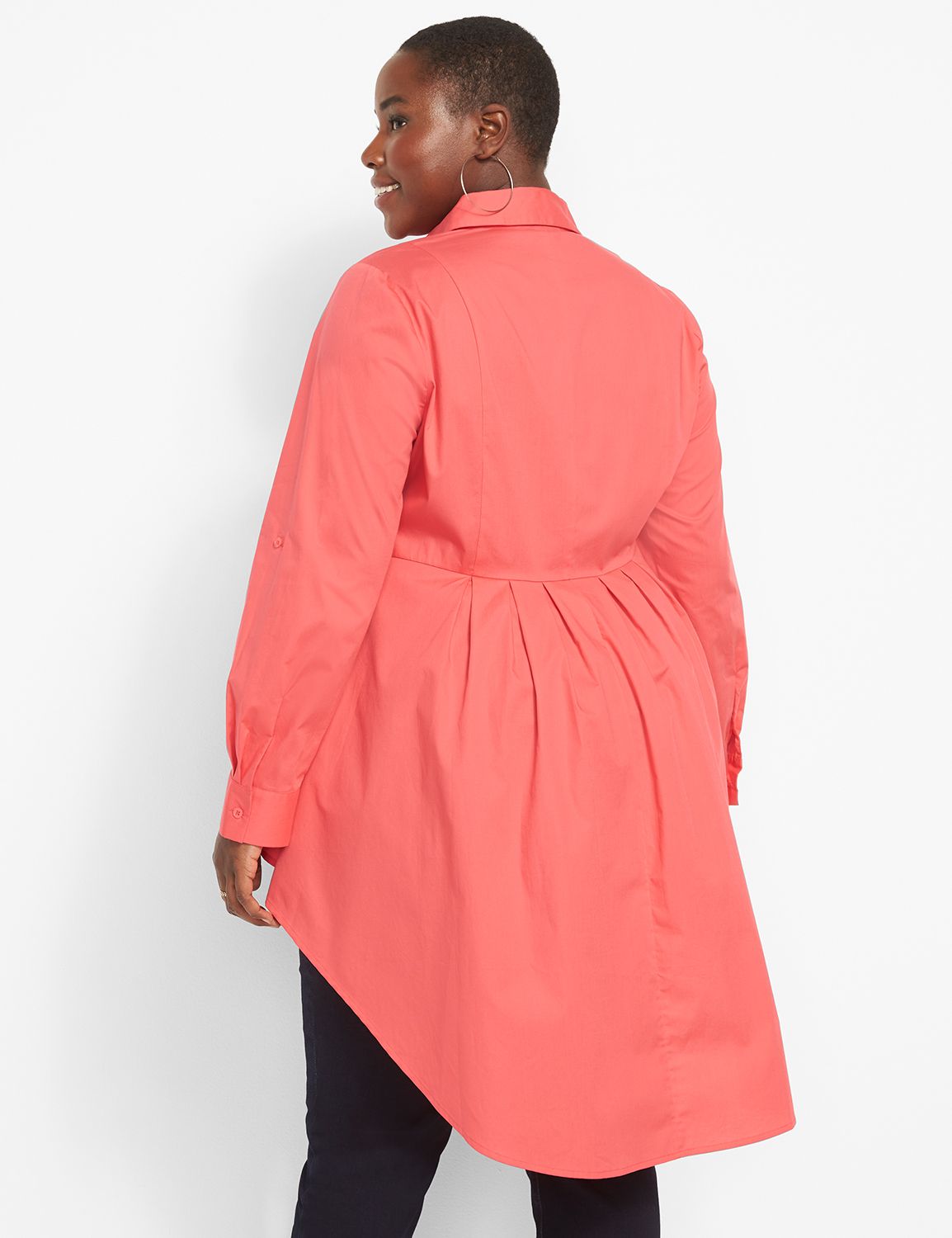 Long Sleeve Extreme Peplum Tunic SP 40s 1127287:PANTONE Rouge Red:12 Product Image 2