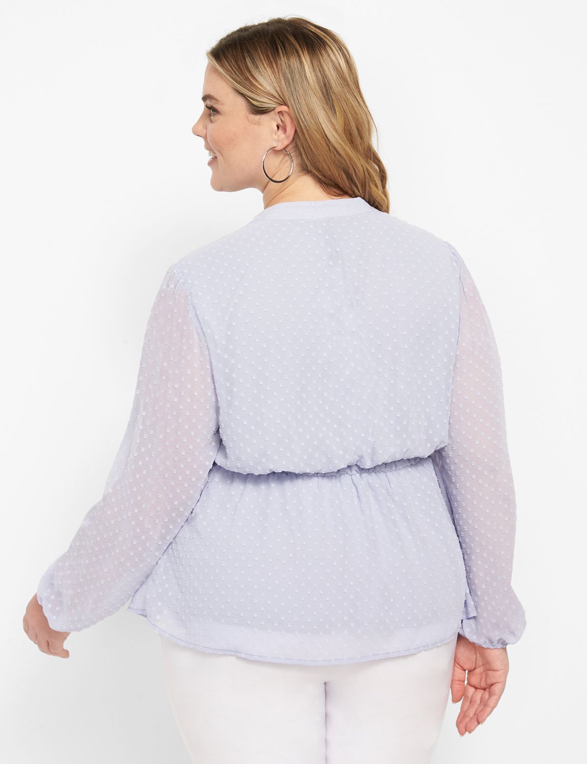 Long Sleeve Mock Split Neck Button Product Image 2