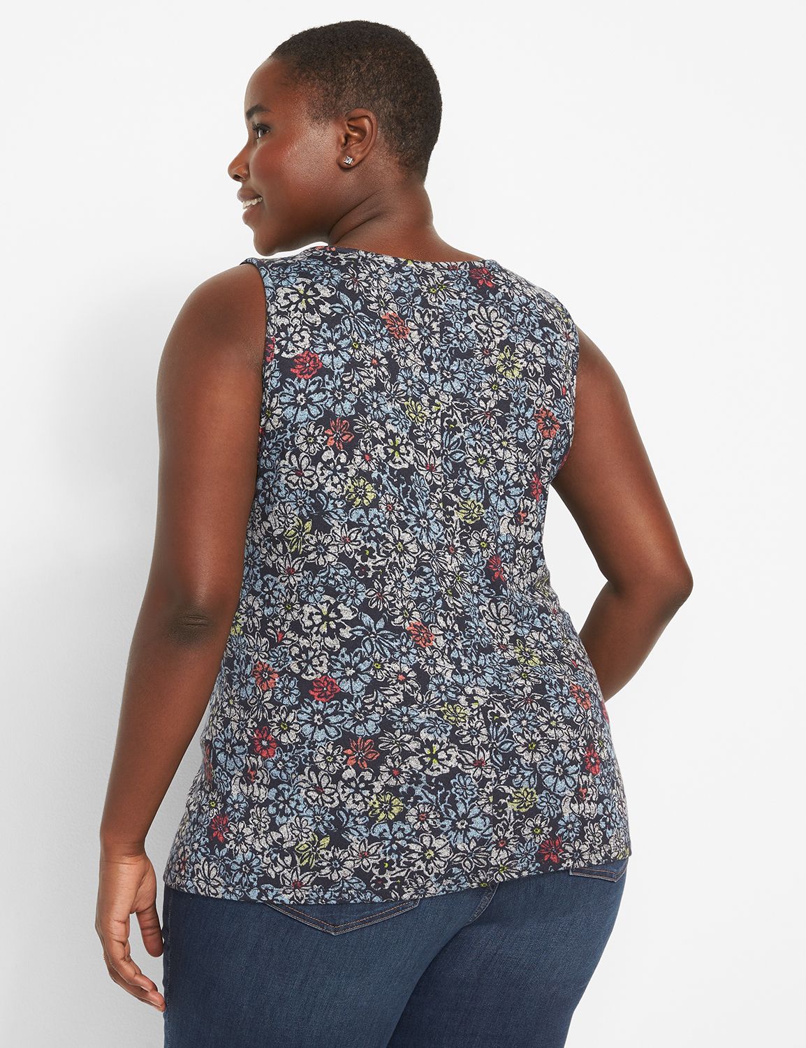 Blue Anna Notch Front Tank