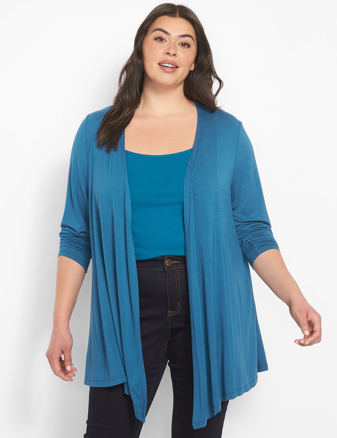Long Sleeve Open Front Fit And Flar Product Image 1