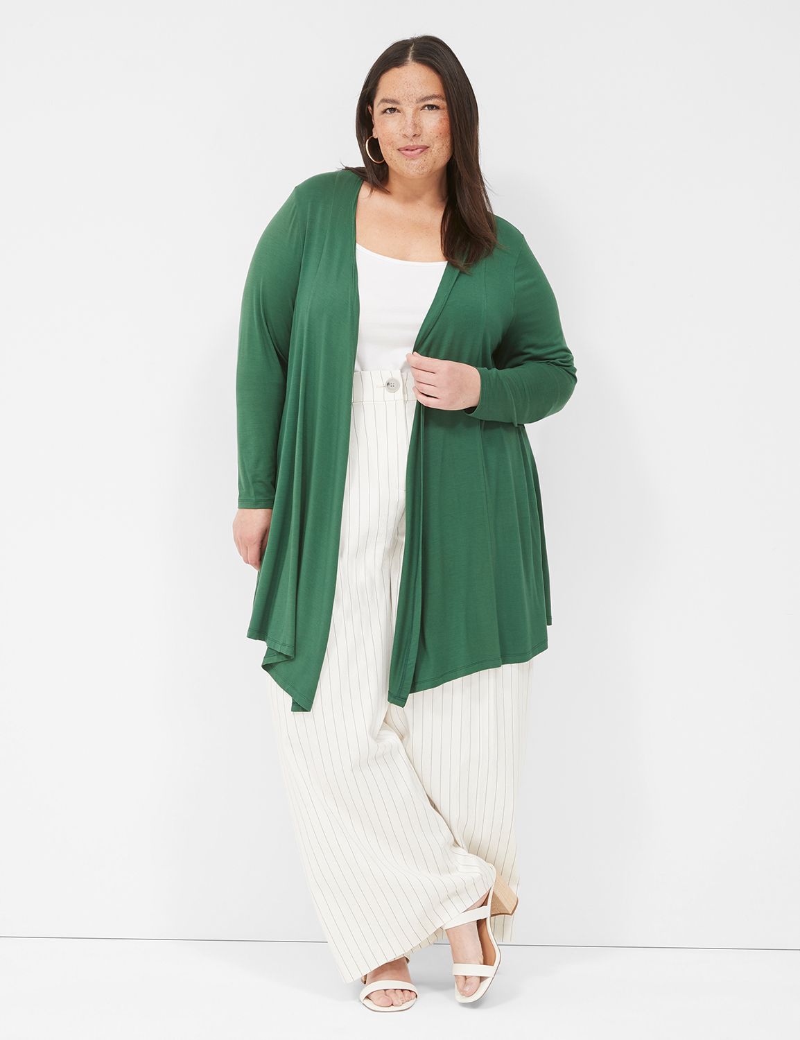 Long Sleeve Open Front Fit And Flar Product Image 3