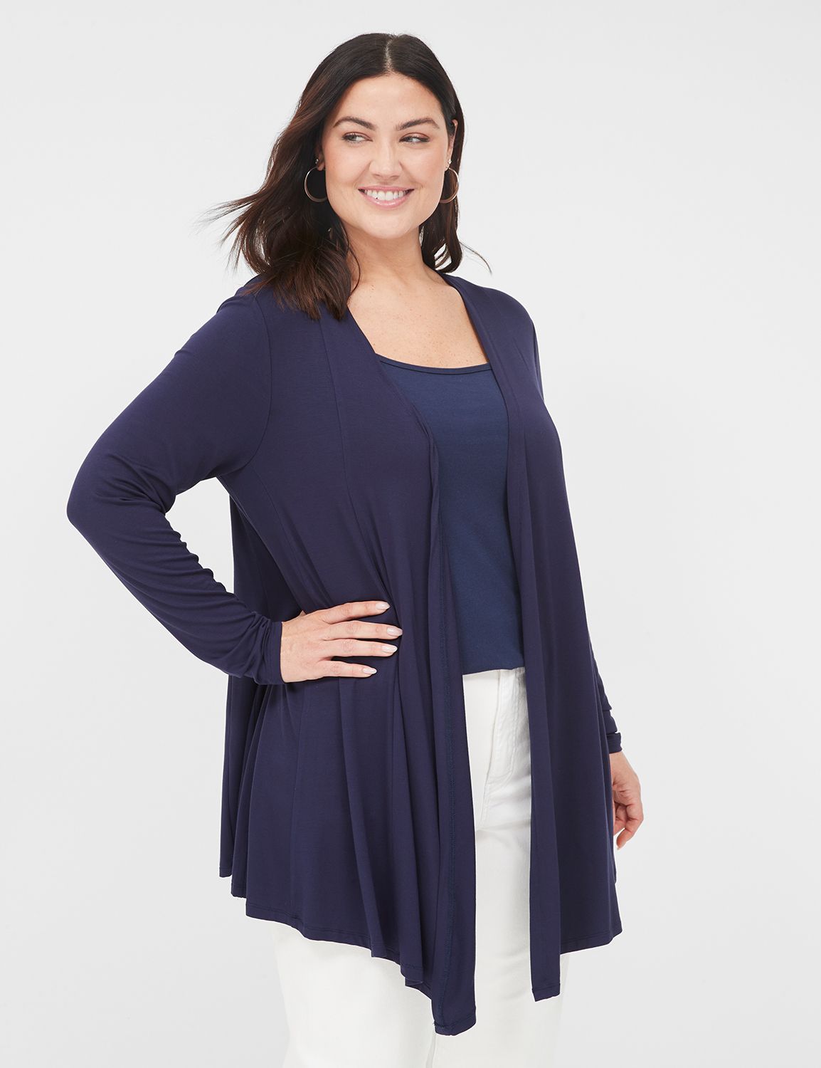 Long Sleeve Open Front Fit And Flar | LaneBryant