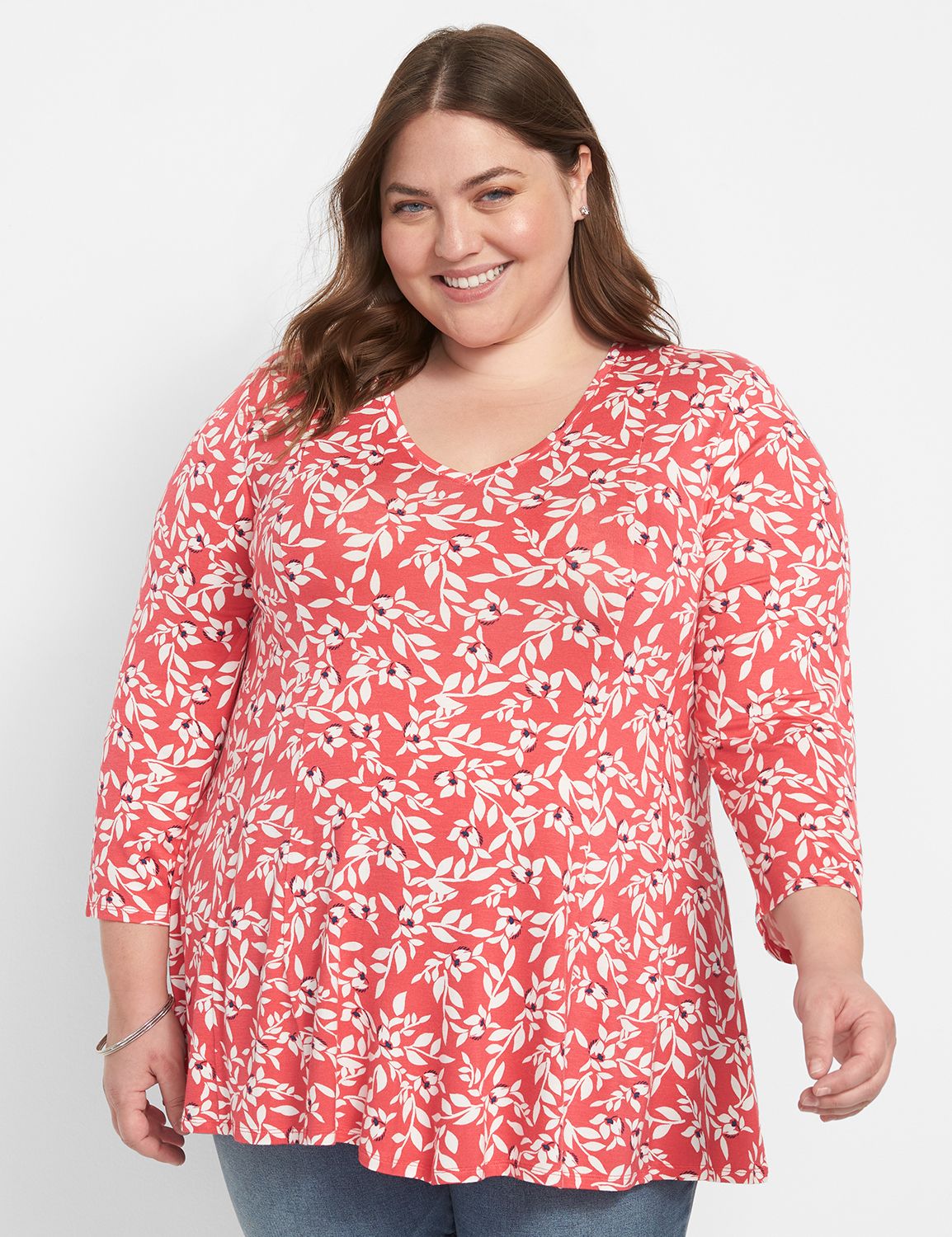 Crushed 3/4 Sleeve Party V-Neck main image 0