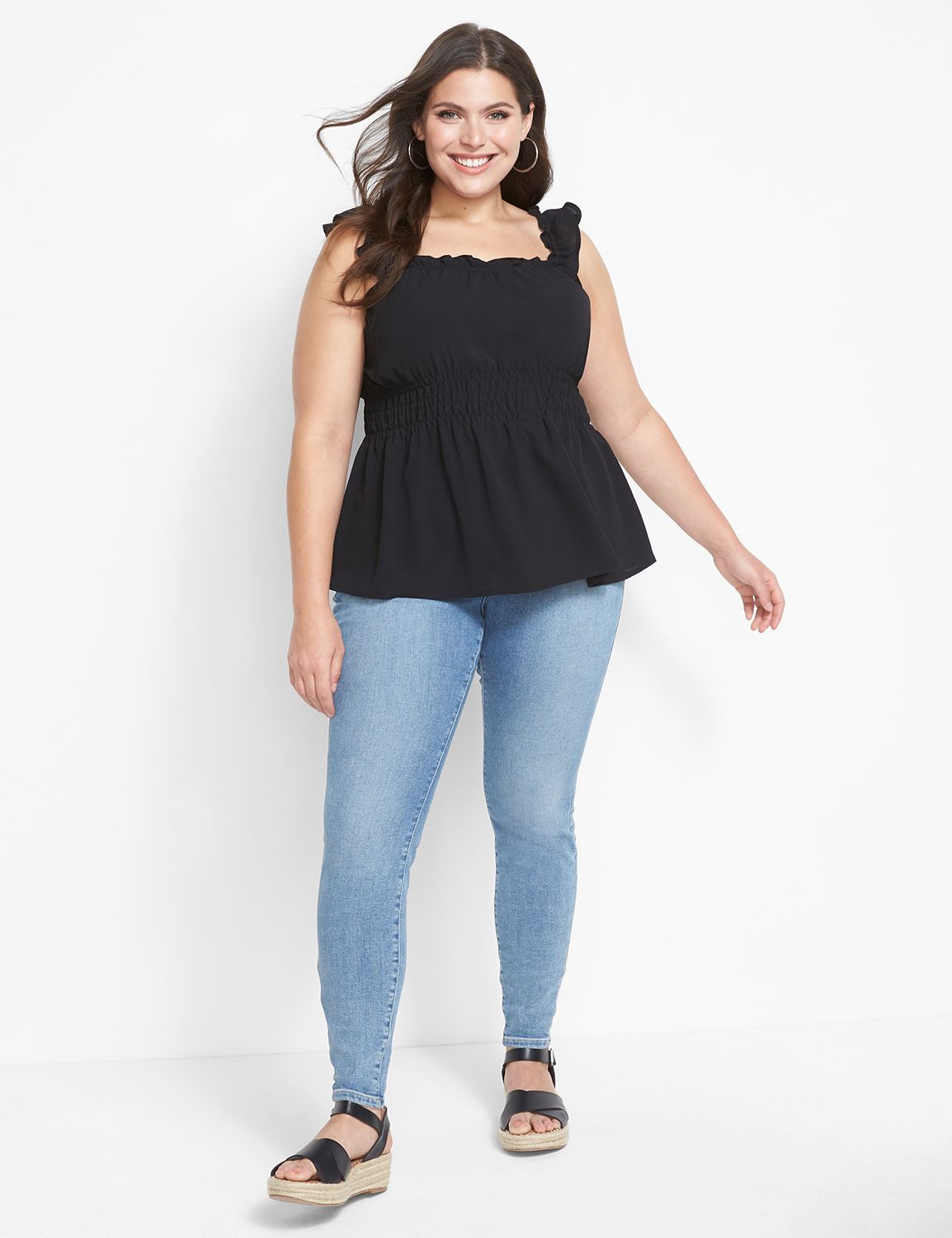 Sleeveless Ruffle Strap Smocked Cam Product Image 3