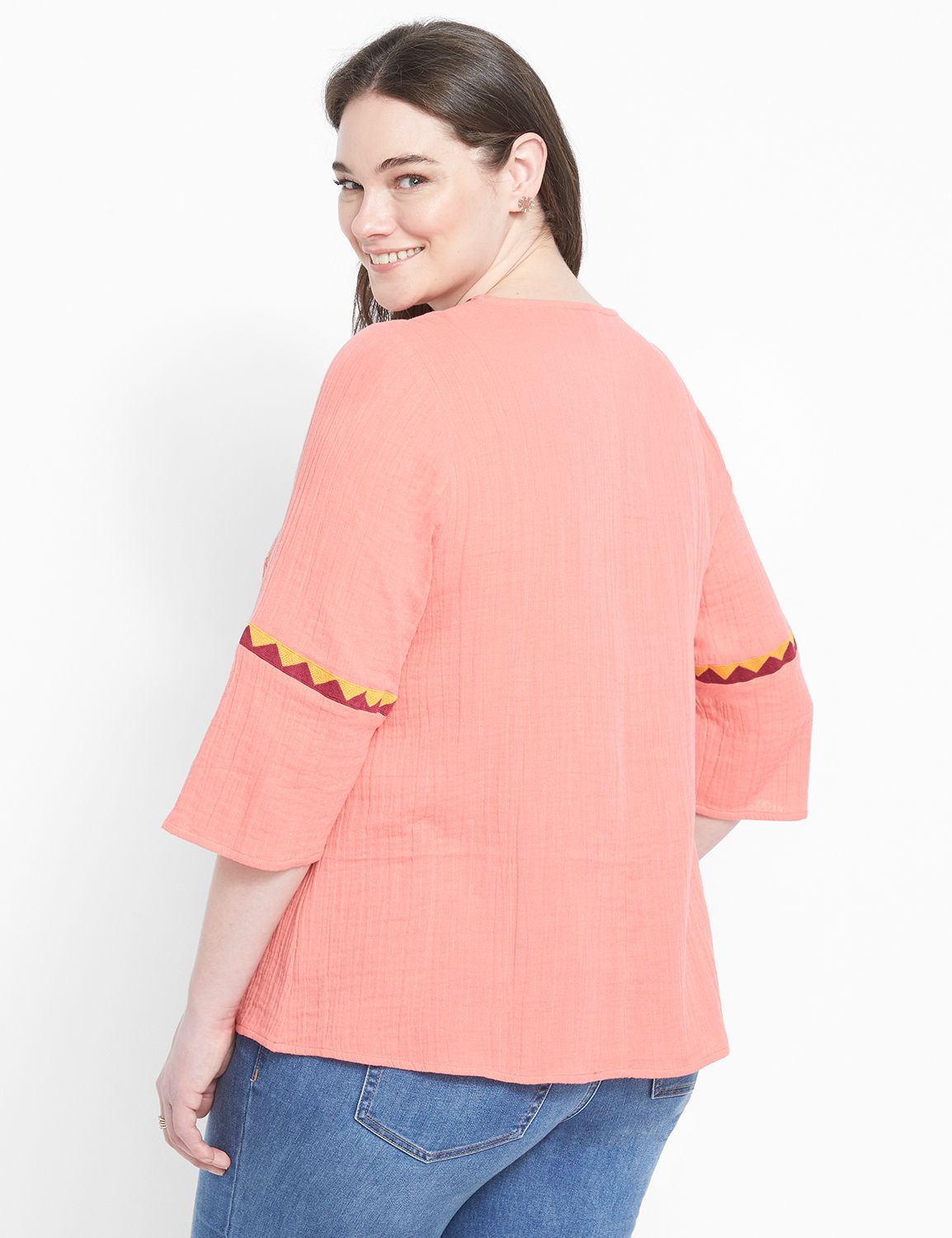 3/4 Sleeve Blouse in B&W Stripe