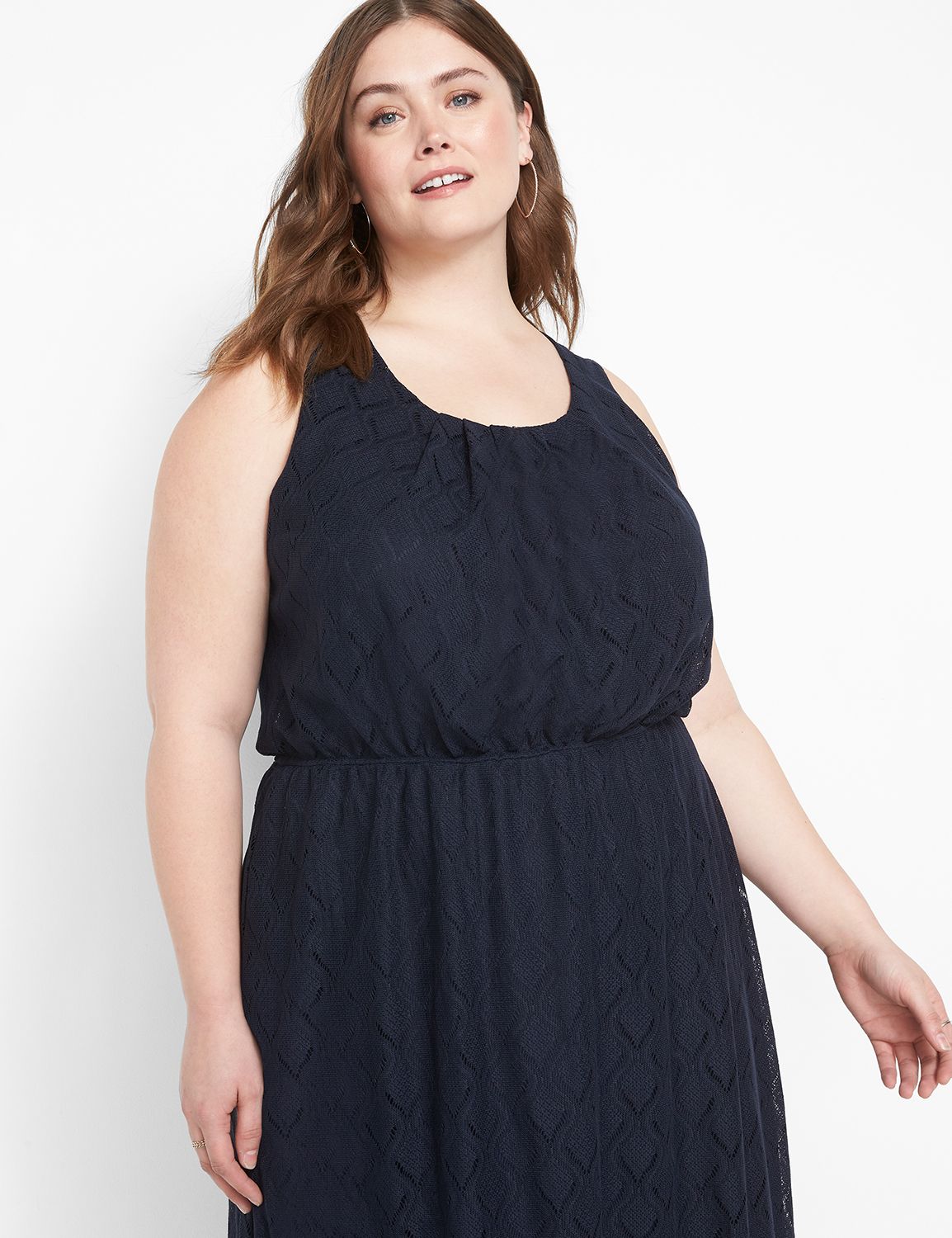 Sleeveless Crochet Knit Maxi Dress