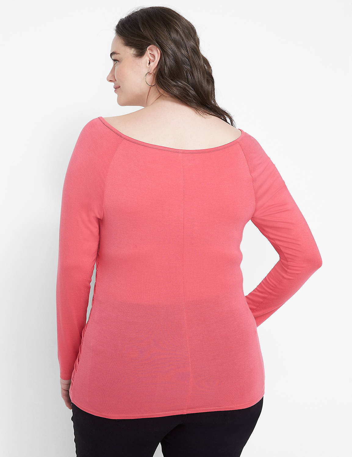 Long Sleeve Extra Wide VNeck Faux W Product Image 2