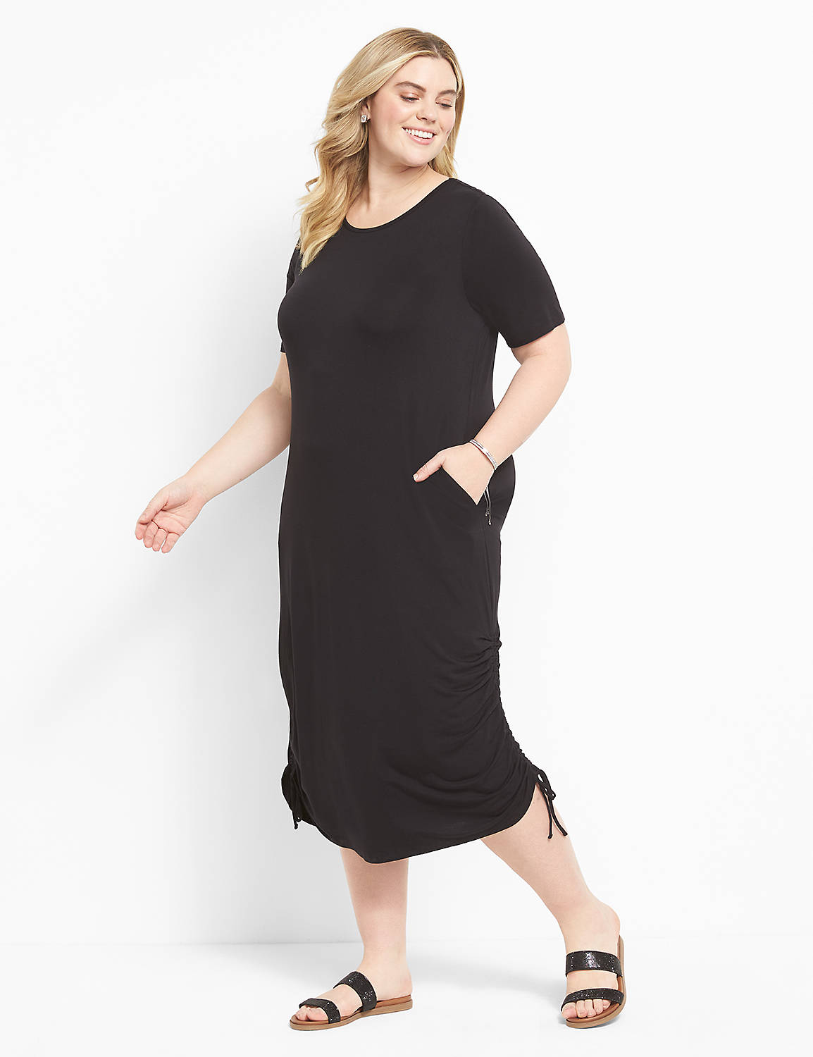 Perfect Sleeve Side Ruched Midi Dre Product Image 1