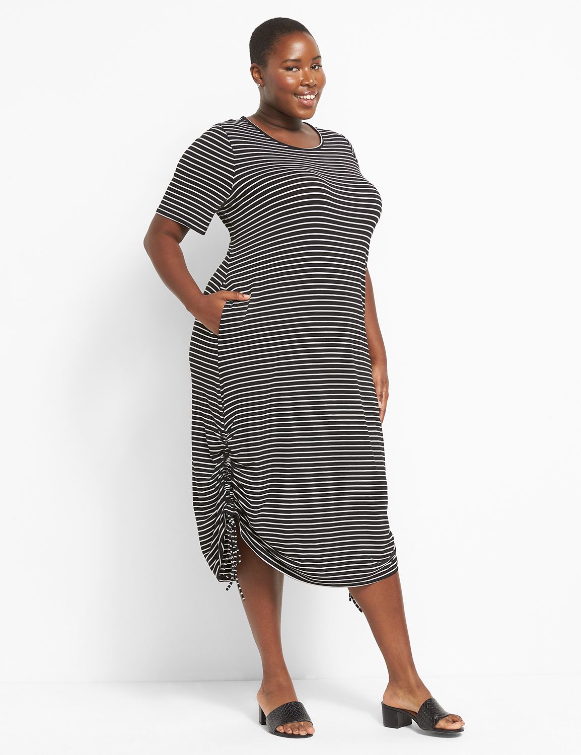 Perfect Sleeve Side Ruched Midi Dre Product Image 1