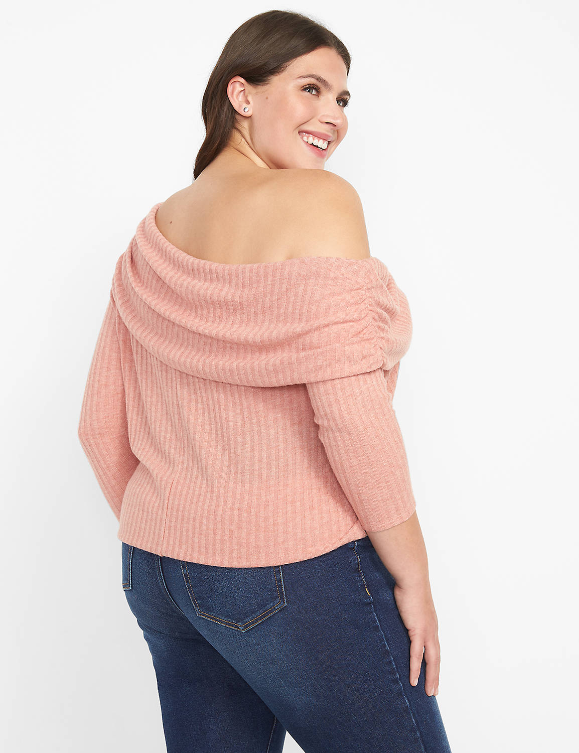Long Sleeve Single Shoulder Knit To Product Image 2