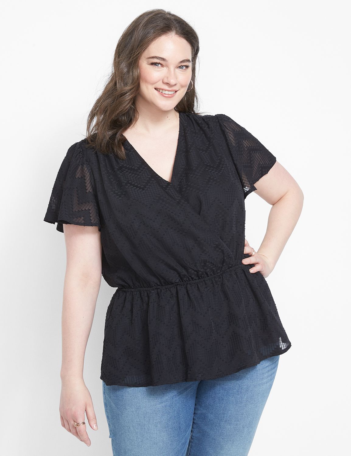 Surplice peplum top online