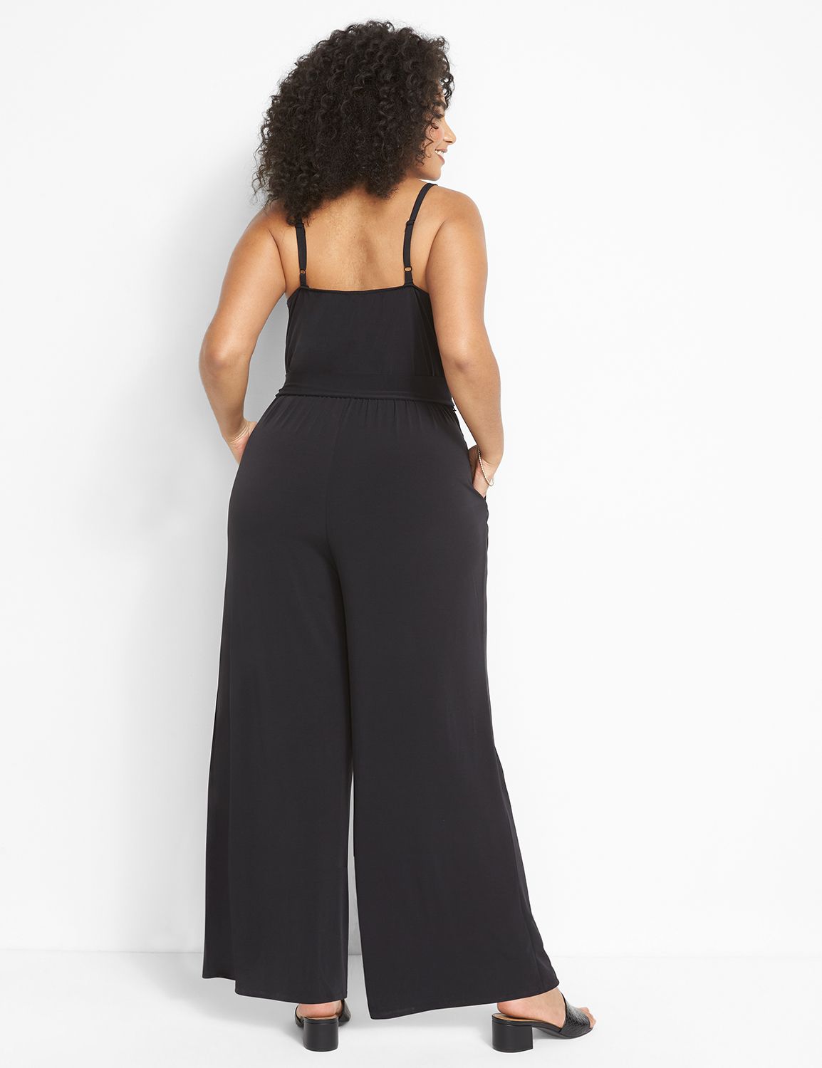Printed Tube Top, Belted Wide Leg Jumpsuit main image 1