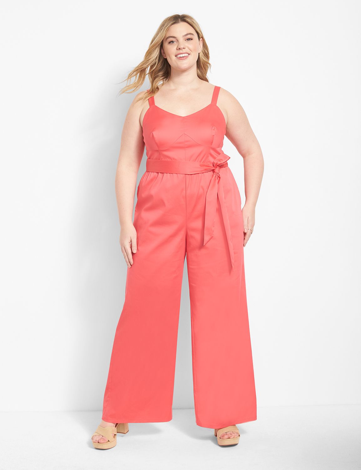 Lane bryant store red jumpsuit