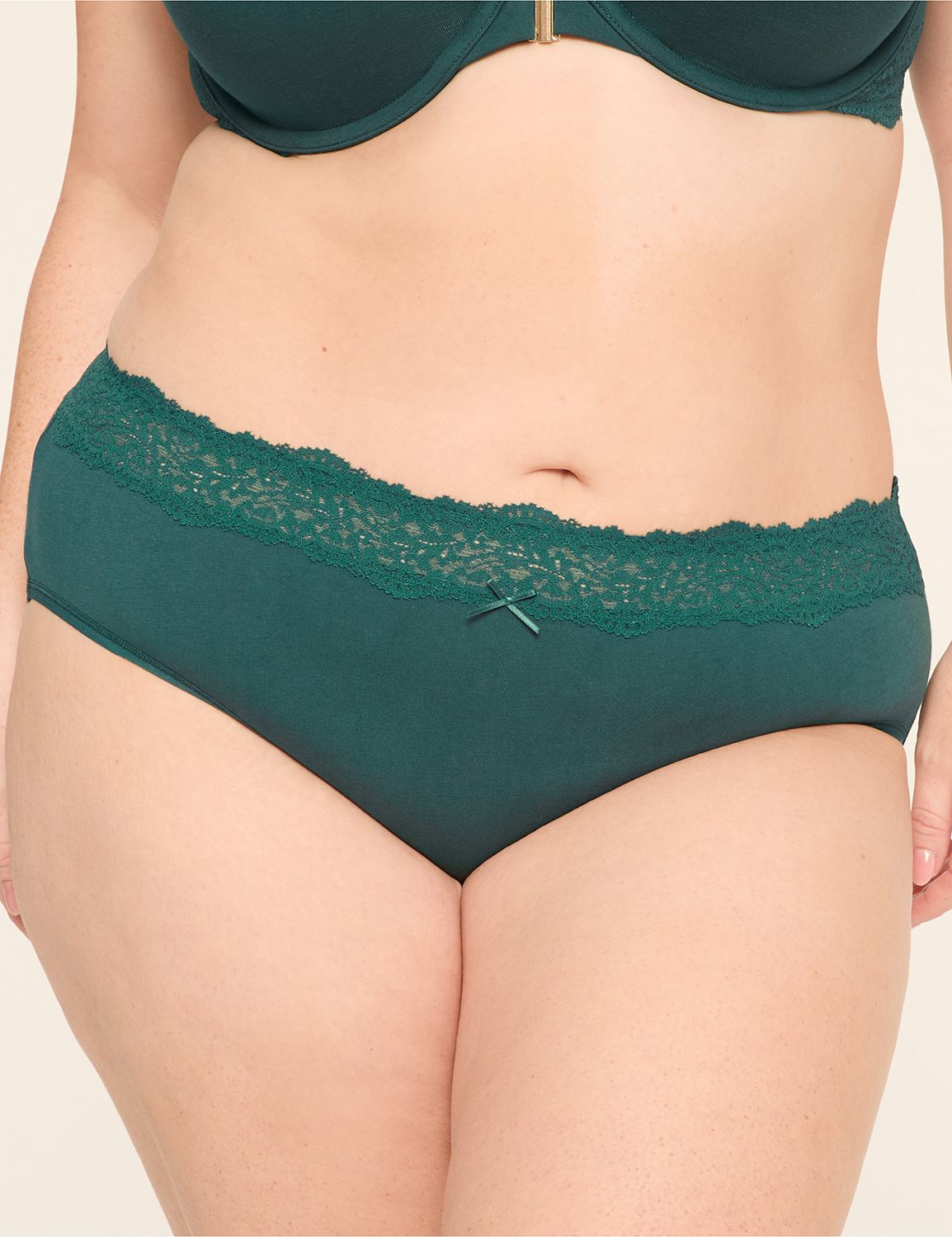 Cotton Hipster Panty with Lace Waist