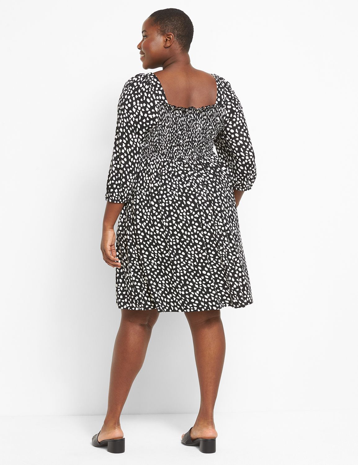 3/4 Blouson Sleeve Square Neck Smoc Product Image 2