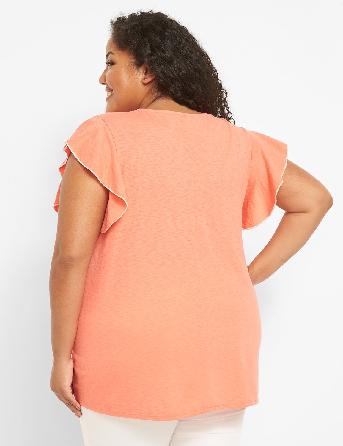 Cap Flutter Sleeve Crew Neck Swing Product Image 2