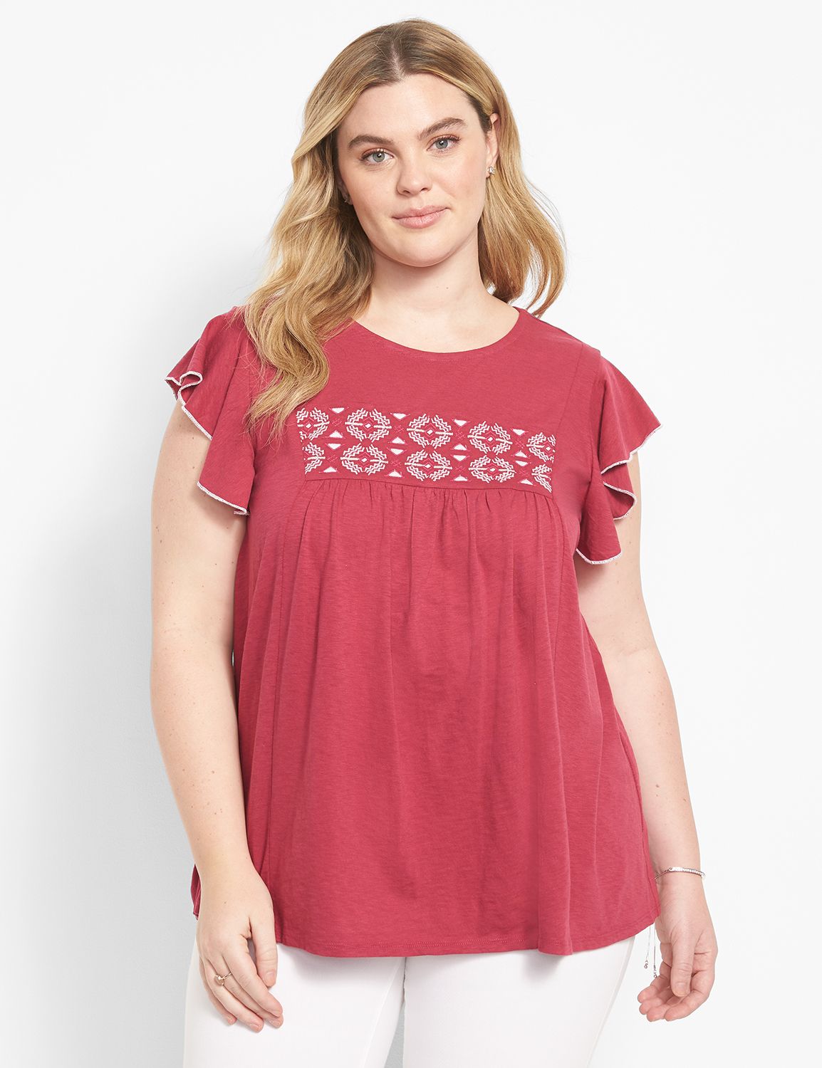 Cap Flutter Sleeve Crew Neck Swing Product Image 1