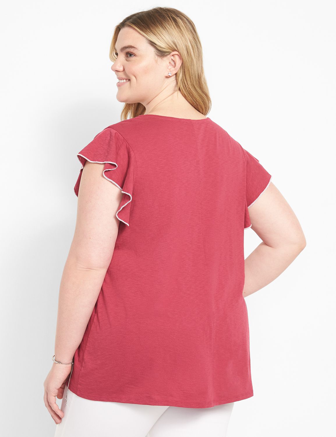 Cap Flutter Sleeve Crew Neck Swing Product Image 2