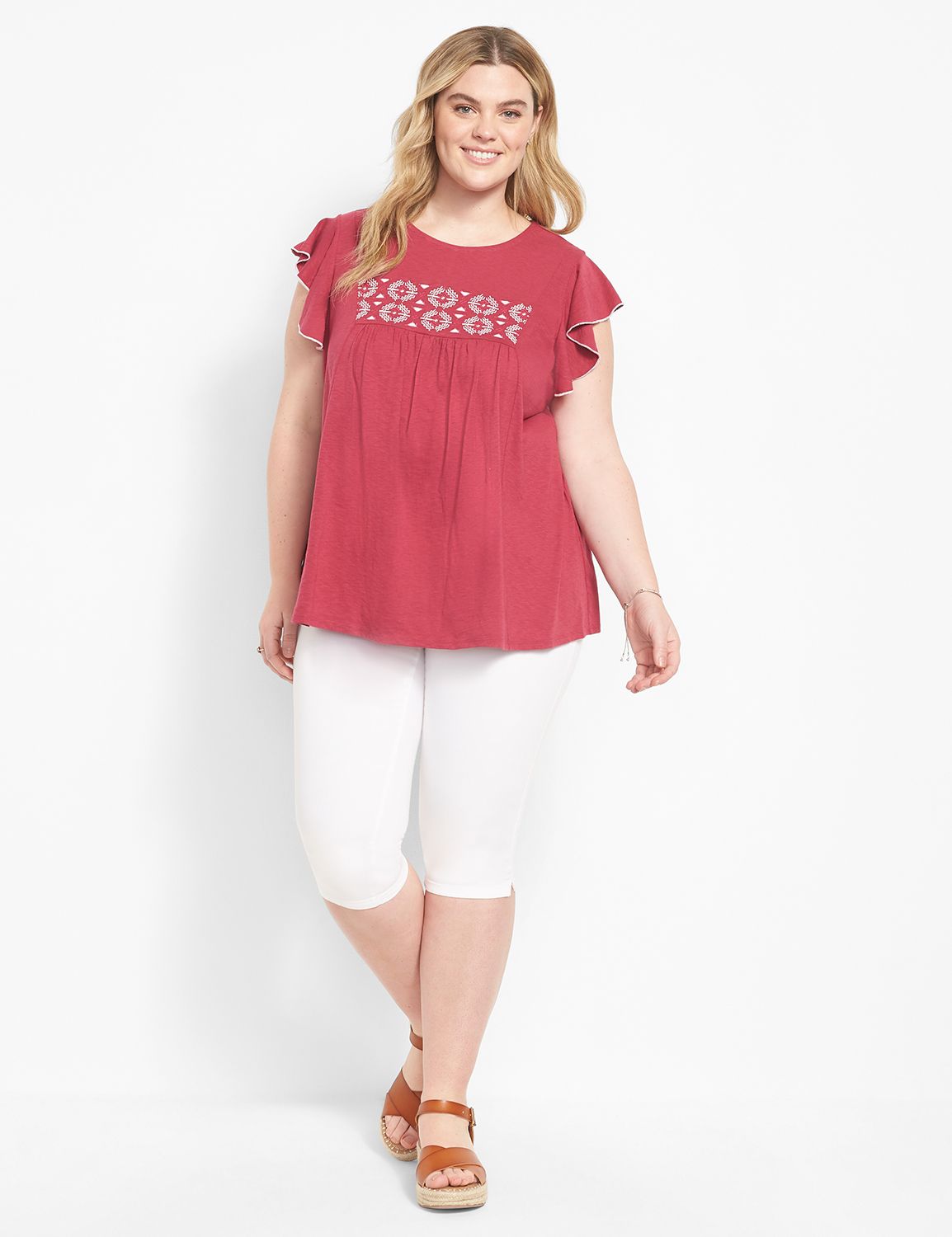 Cap Flutter Sleeve Crew Neck Swing Product Image 3