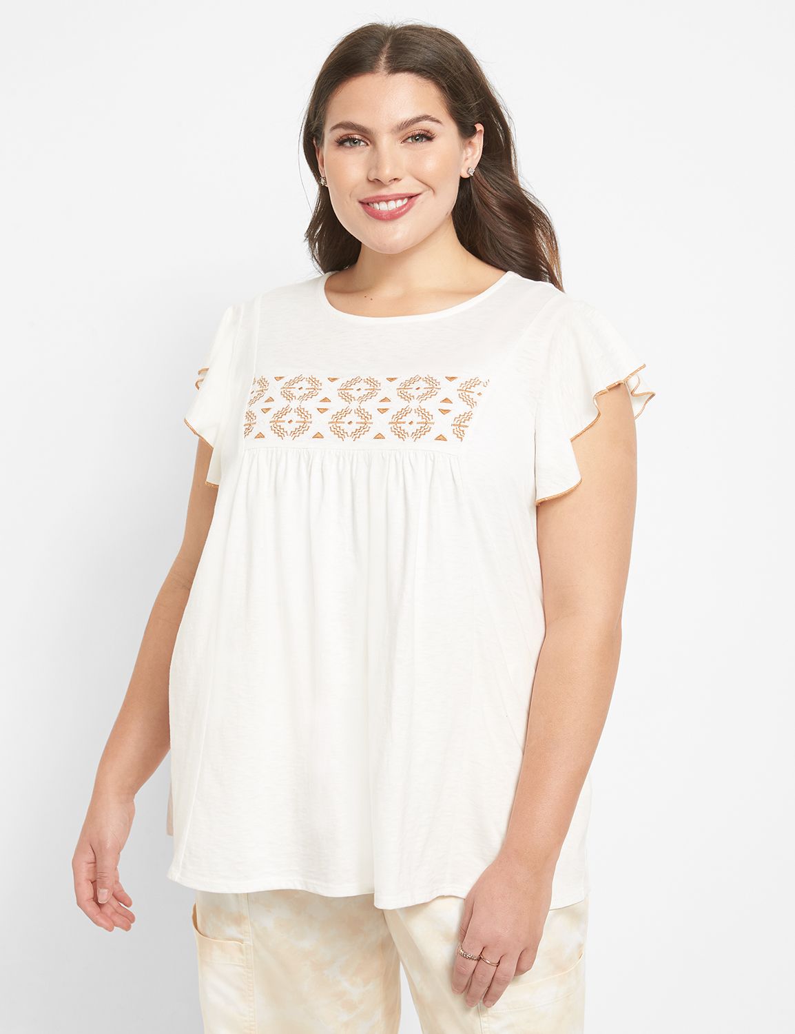 Flutter Cap-Sleeve Swing Tee