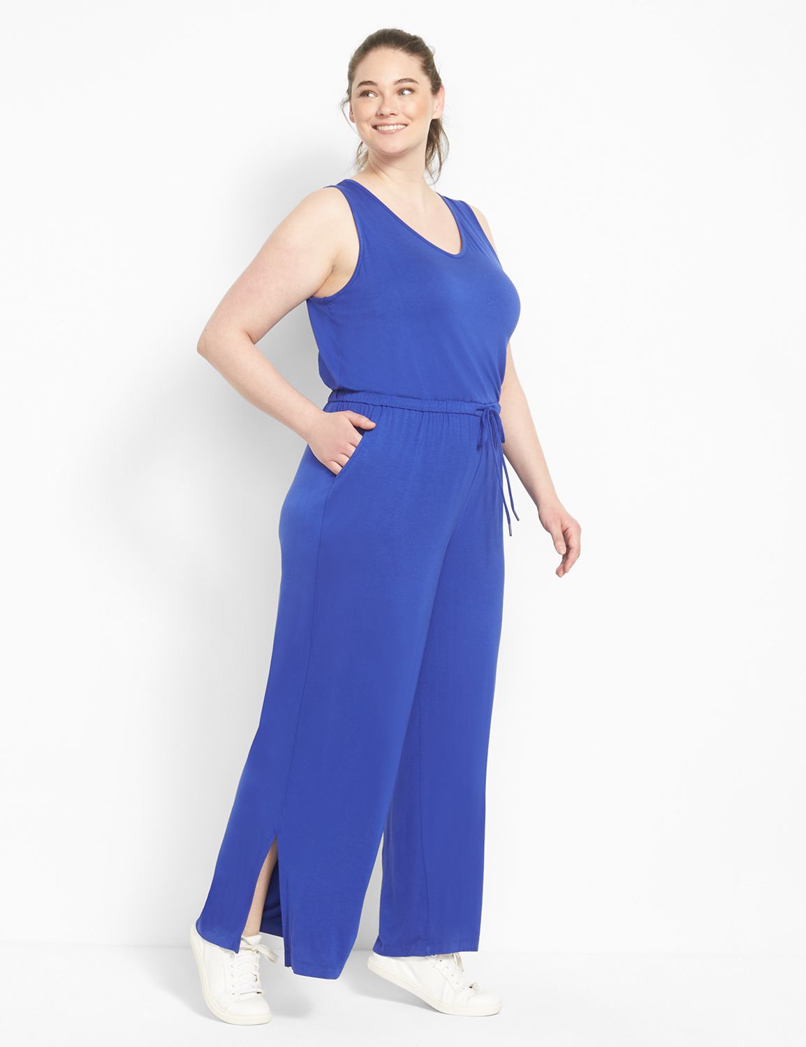 Sleeveless Surplice Neckline Wide L