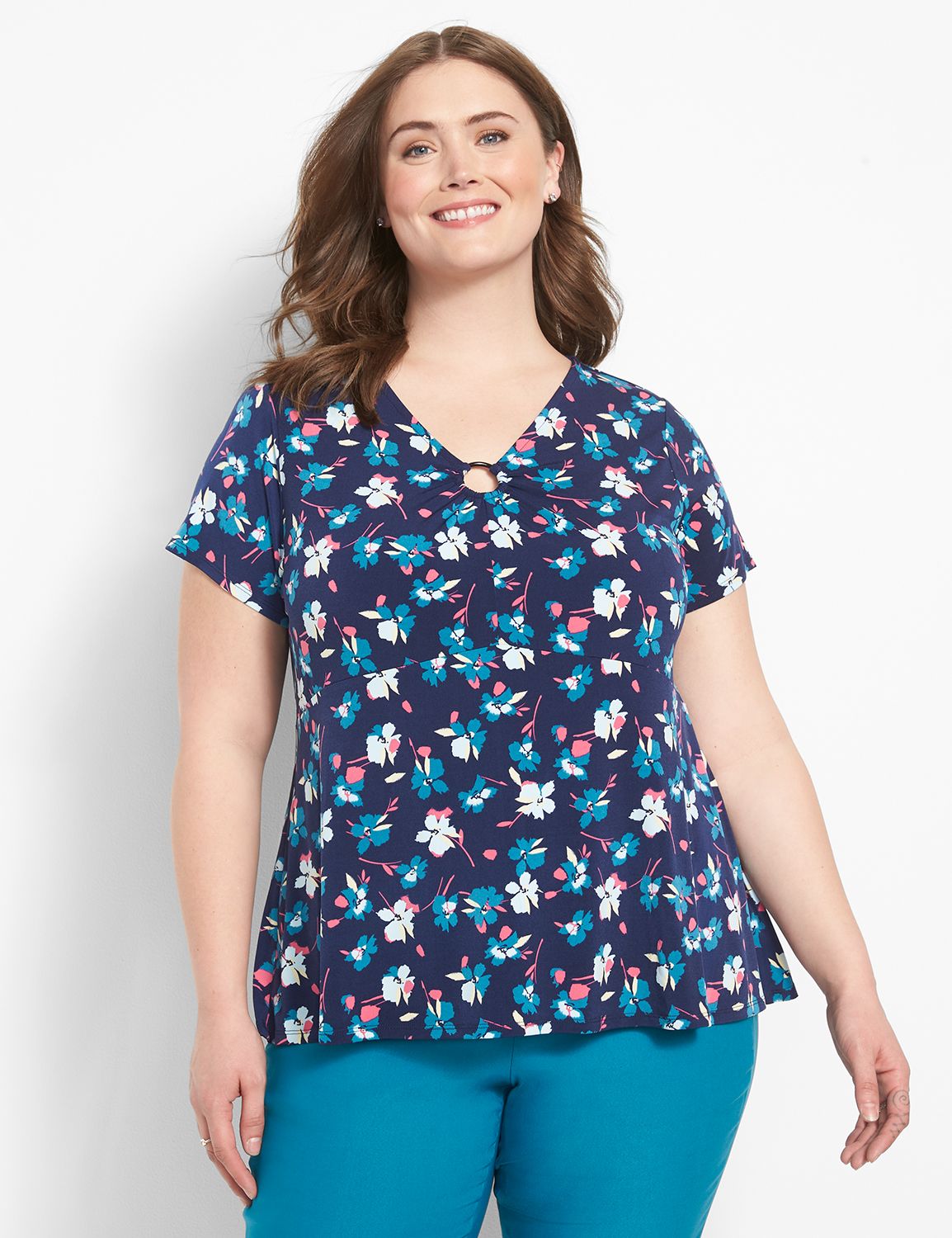 Adel Highneck Peplum Knit Top main image 1