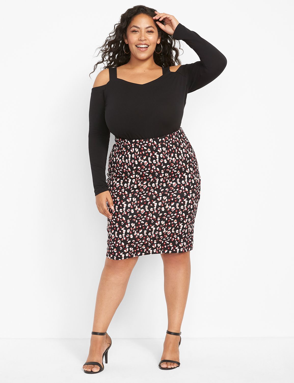 Printed Pencil Skirt - Ponte