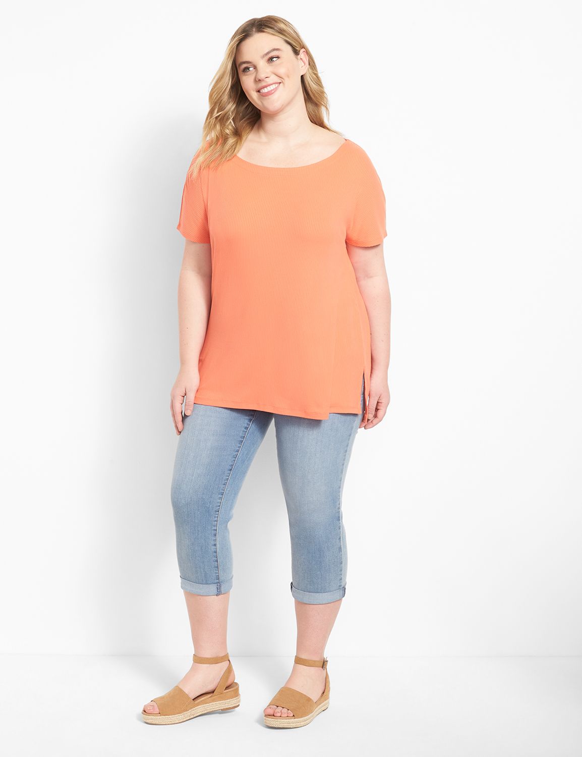Linen Boat Neck Blouse With Dolman Sleeves main image 0