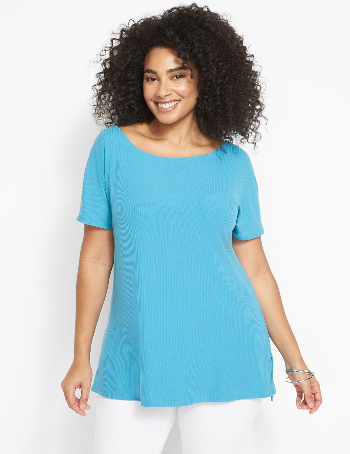 Boat Neck Tunic V in Sugar
