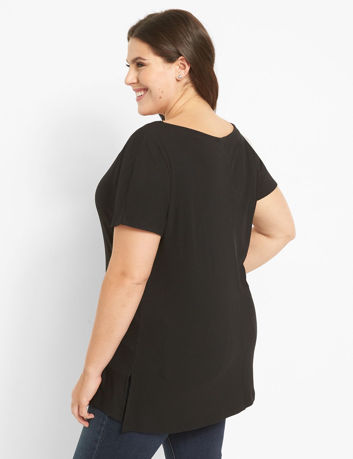 Short Dolman-Sleeve Boatneck Tunic