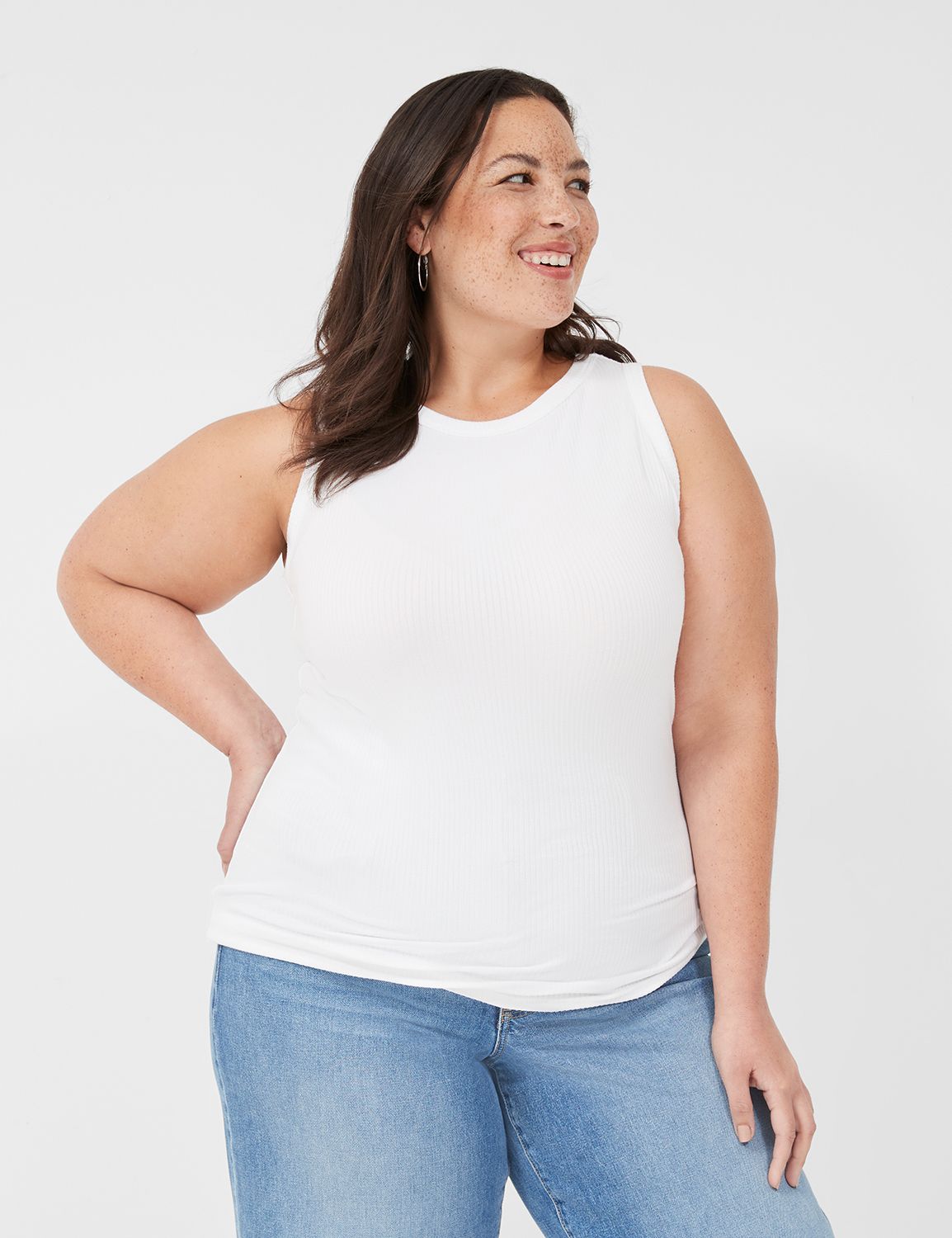 YOURS Plus Size White Ribbed Crop Top